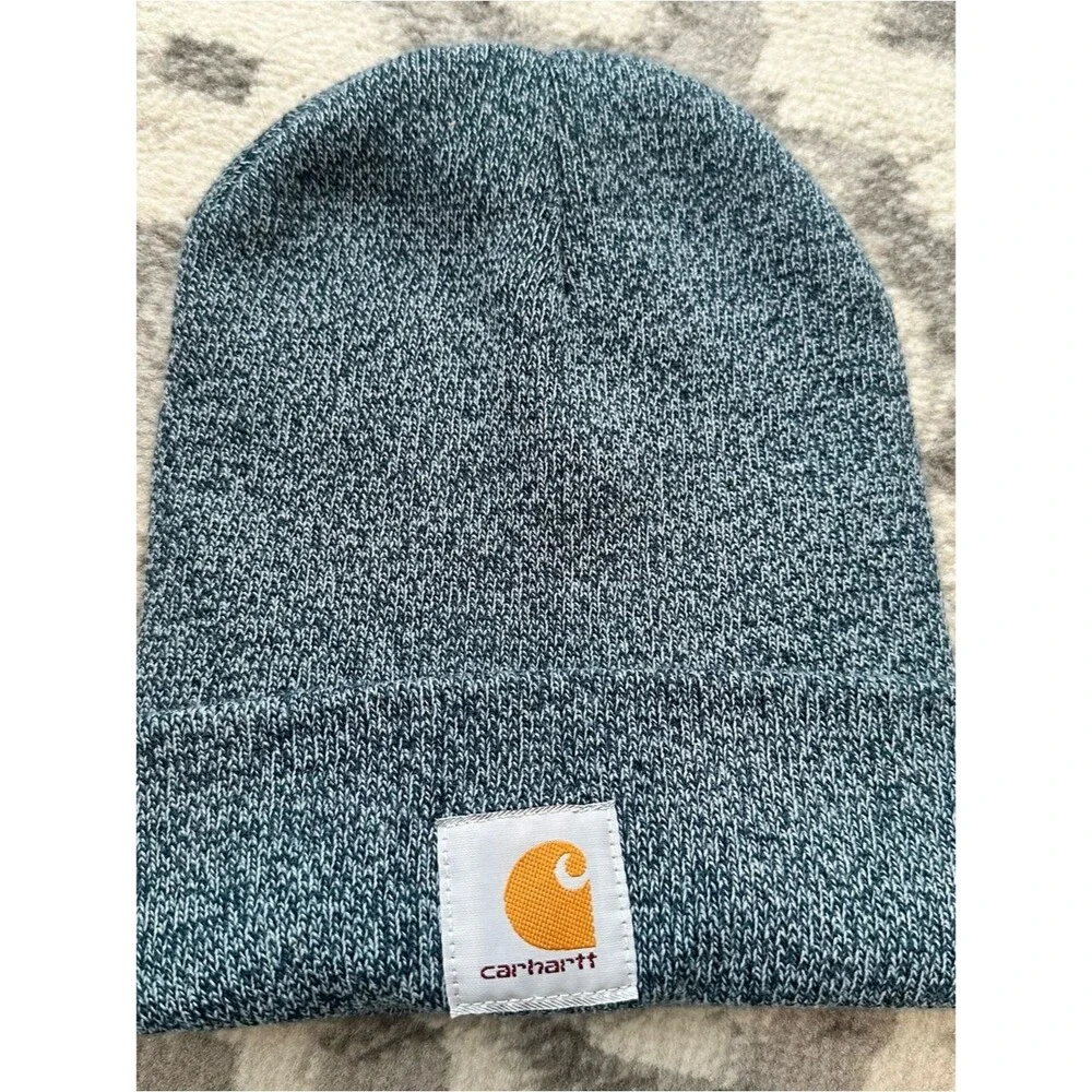 Carhartt Beanie Light Heather Blue Marled Workwear Winter Cotton Hat Warm